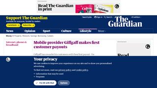 
                            13. Mobile provider Giffgaff makes first customer payouts | Money | The ...