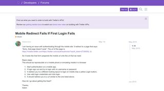 
                            13. Mobile Redirect Fails If First Login Fails - OAuth - Twitter ...
