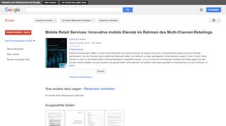 
                            13. Mobile Retail Services: Innovative mobile Dienste im Rahmen des ...