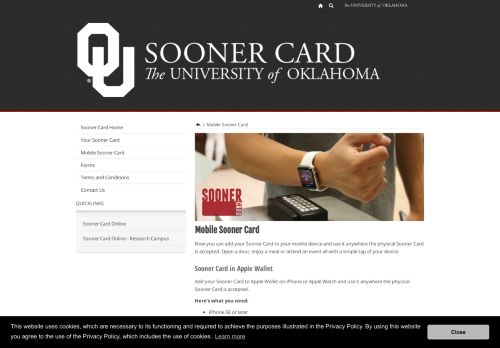
                            3. Mobile Sooner Card - University of Oklahoma