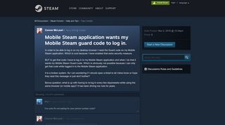 
                            11. Mobile Steam application wants my Mobile Steam guard code to log ...