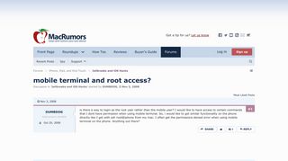 
                            12. mobile terminal and root access? | MacRumors Forums