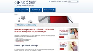 
                            3. Mobile & Text Banking - GENCO Federal Credit Union