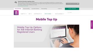 
                            8. Mobile Top Up Options With AIB