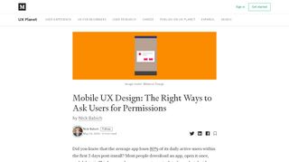 
                            13. Mobile UX Design: The Right Ways to Ask Users for Permissions