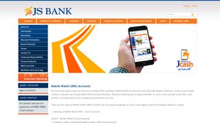 
                            8. Mobile Wallet (MW) Accounts - JS Bank
