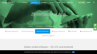 
                            3. Mobile Zeiterfassung per App - jederzeit und überall - Projectfacts