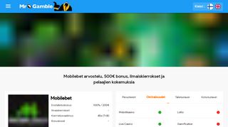 
                            13. Mobilebet arvostelu ja pelaajien kokemukset 2019 | Kasinokeisarin.com