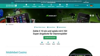 
                            6. Mobilebet Casino - Casino Bonus: 10€ Gratis bei Registrierung + ...