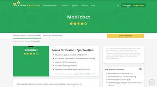 
                            4. Mobilebet Casino Gutscheincode – 400 % Bonus (Februar 2019)