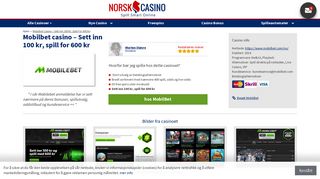 
                            2. Mobilebet - sett inn 100kr, spill for 600 - online casino
