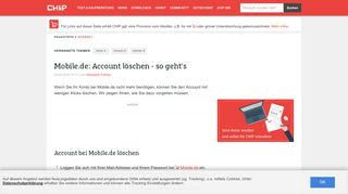 
                            9. Mobile.de: Account löschen - so geht's - CHIP