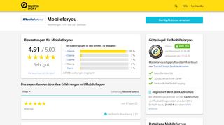 
                            9. Mobileforyou Bewertungen & Erfahrungen | Trusted Shops