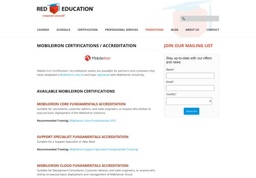 
                            9. MobileIron Certifications / Accreditation - Red Education