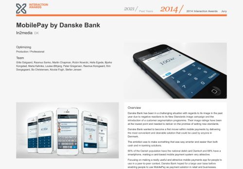 
                            6. MobilePay by Danske Bank/ IxD Awards