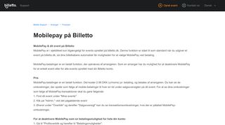 
                            5. Mobilepay på Billetto – Billetto Support