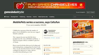 
                            12. MobilePets series a success, says Cellufun | GamesIndustry.biz