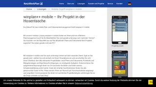 
                            2. Mobiler Zugriff winplan++ mobile - Lösungen - NetzWerkPlan