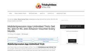 
                            7. MobileXpression App Unlimited Trick: Get Rs. 300 Or Rs. 300 Amazon ...