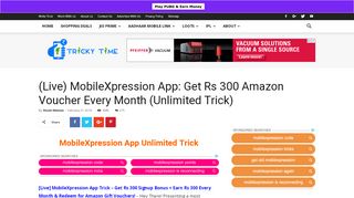 
                            10. MobileXpression Unlimited Trick for All Android Phones: Earn Rs 300 ...