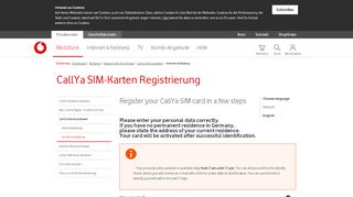 
                            11. Mobilfunk | Komfort-Aufladung - CallYa-Karte aufladen - Vodafone