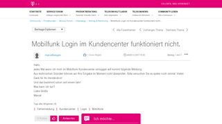 
                            8. Mobilfunk Login im Kundencenter funktioniert nicht... - Telekom hilft ...