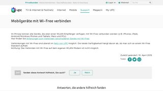 
                            3. Mobilgeräte mit Wi-Free verbinden | UPC