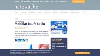 
                            9. Mobiliar kauft Bexio | Netzwoche