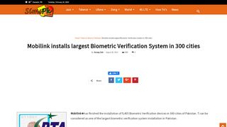 
                            7. Mobilink installs largest Biometric Verification System in ...