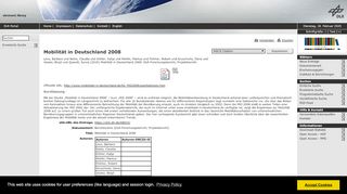 
                            11. Mobilität in Deutschland 2008