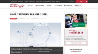 
                            11. Mobilitätswende nur mit E-Fuels - energate messenger+