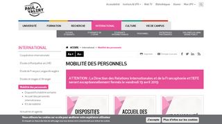 
                            7. Mobilité des personnels | UPVM