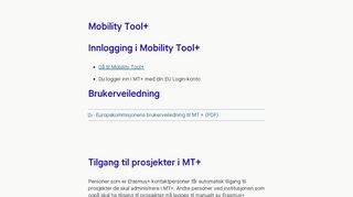 
                            8. Mobility Tool+ / Praktisk informasjon / Erasmus+håndbok for ... - SIU