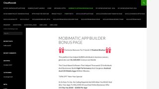 
                            11. Mobimatic App Builder Bonus Page · Cloudfoxweb