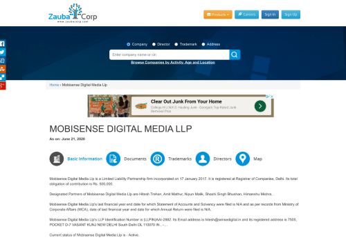 
                            6. MOBISENSE DIGITAL MEDIA LLP - Company, directors and contact ...