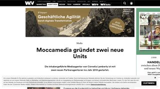 
                            9. Moccamedia gründet zwei neue Units | W&V