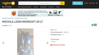 
                            9. Mochila Login Mooncaft 60 Lt en Tandil - Región 20