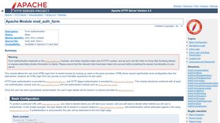 
                            4. mod_auth_form - Apache HTTP Server Version 2.4