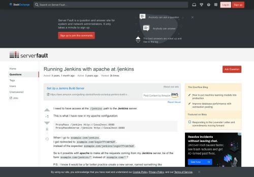 
                            8. mod rewrite - Running Jenkins with apache at /jenkins - Server Fault