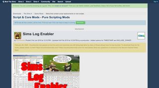 
                            12. Mod The Sims - Sims Log Enabler