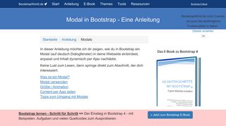 
                            5. Modal in Bootstrap - Eine Anleitung BootstrapWorld.de