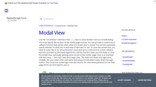 
                            1. Modal view - NativeScript Docs