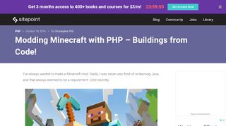 
                            8. Modding Minecraft with PHP - Buildings from Code! — SitePoint