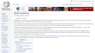 
                            1. Mode (statistics) - Wikipedia