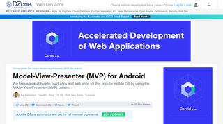 
                            6. Model-View-Presenter (MVP) for Android - DZone Web Dev