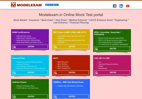 
                            5. MODELEXAM® | Mock test for Competitive, Eligibility, Financial Exams ...