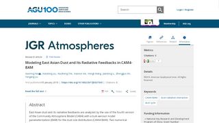 
                            11. Modeling East Asian Dust and Its Radiative Feedbacks in CAM4‐BAM