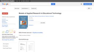 
                            9. Models of Applied Research in Educational Technology
