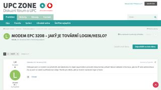 
                            8. modem EPC 3208 - jaký je tovární login/heslo? - Technická podpora ...