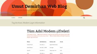 
                            12. Modem Login Information | Umut Demirhan Web Blog